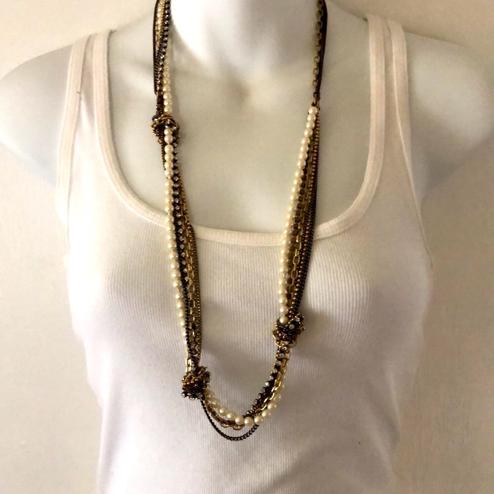 J Crew Multi strand layered necklace - Picture 1 of 4